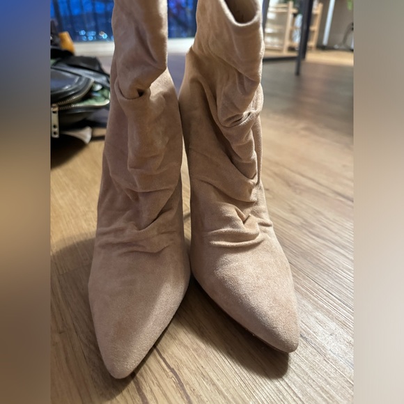 Simmi London Crème Suede sock boot 4” stiletto heel - Picture 9 of 15